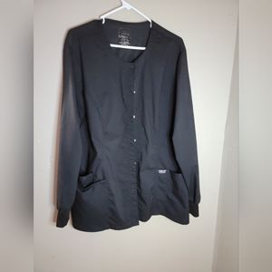 Black Cherokee workwear scrub jacket sz 2XL